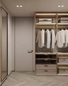 Ensemble de meubles de chambre à coucher avec porte en verre et cadre en aluminium, dressing de luxe - Product Image 5