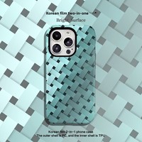 Étui en film texturé tressé pour la série 17 - Vert INS, magnétique 2-en-1, protection intégrale antichoc pour 16/15