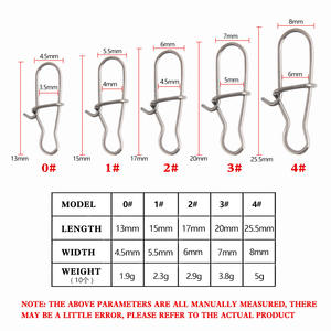 ตะขอเกี่ยวสแตนเลสรูปเลขแปด ขนาด 0 ถึง 4 ตัวเชื่อมต่อโลหะสำหรับตกปลา อุปกรณ์ตกปลาสำหรับน้ำจืด - Product Image 3