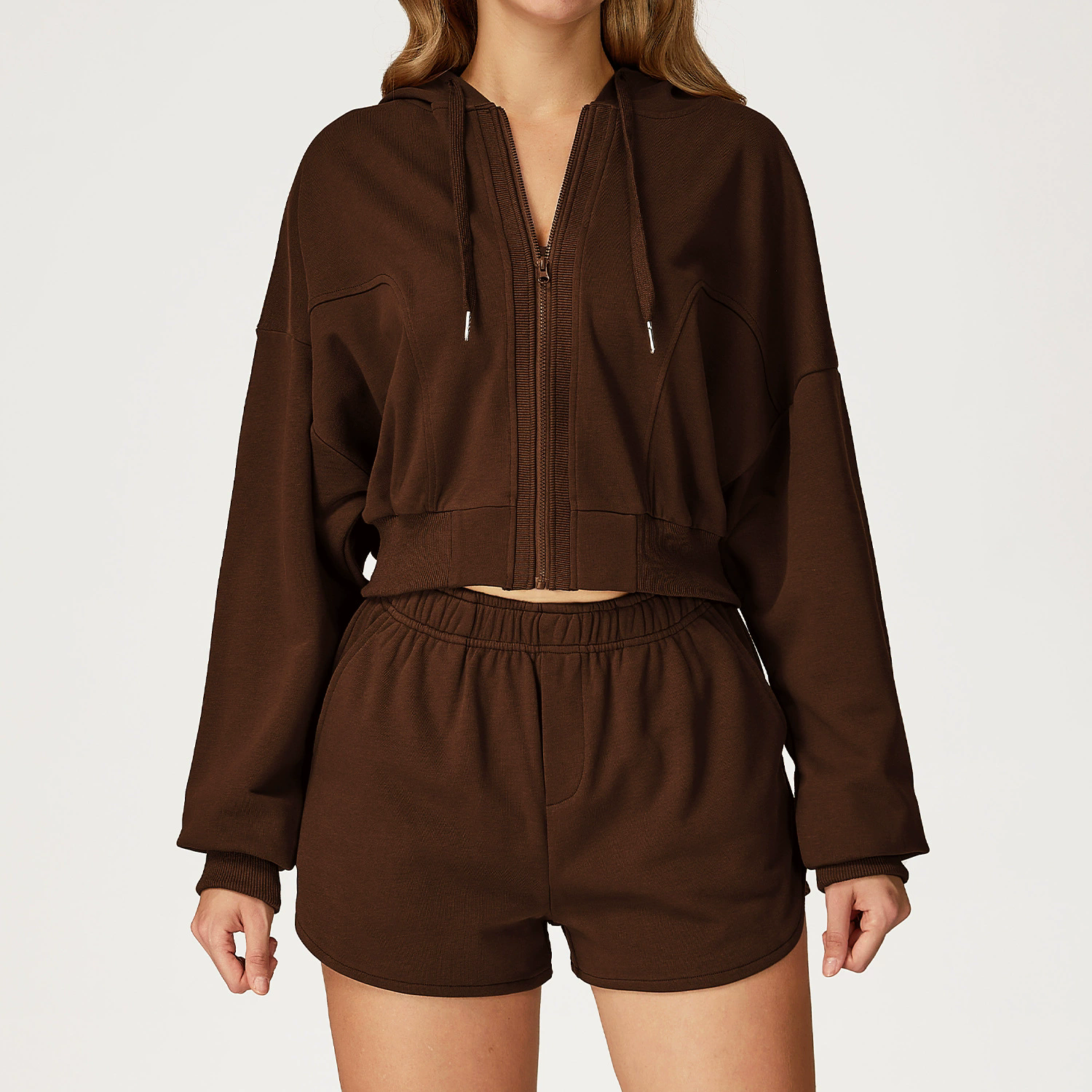 Zip-Up Plus-Size Activewear Set: colour and size-option reference for private-label production