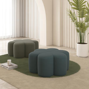 Tabouret bas <span class=keywords><strong>de</strong></span> Style nordique meubles <span class=keywords><strong>de</strong></span> salon doux avec repose-pieds <span class=keywords><strong>de</strong></span> <span class=keywords><strong>luxe</strong></span> Tatami pétale porte chaussure à langer tabouret pour canapés sièges - Product Image 2