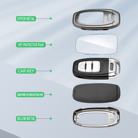 Pour AUDI A6 S6 RS6 C5 C6 C7 4F S Line, étui de protection pour clé de voiture en alliage de zinc et cuir, porte-clés, accessoires de voiture
