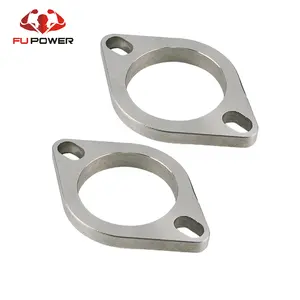 Custom 9/16" Oval Flange Two Bolt Exhaust Fits 2 1/2" 2.5" - 2.5625" Pipe