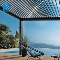 Pergola motorisée rétractable entièrement automatique sur mesure en aluminium à lames orientables pour extérieur