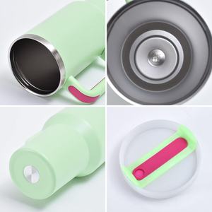 在庫10色 クラシック サーモス コーヒーマグ 保温グラス ステンレススチール製 断熱タンブラー ストロー付きカップ 40oz ハンドル付き - Product Image 2