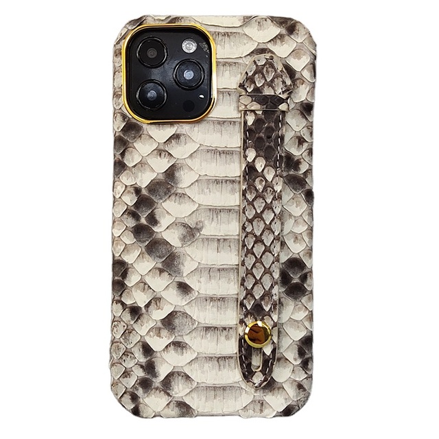 Luxurious High Quality Genuine Natural Skin Leather case for iphone 12 Pro Max With Finger Strap