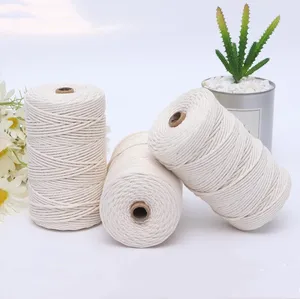 Grosir Kualitas Tinggi Macrame Tali 3Mm Dikepang Kapas Makramee Kabel 220 Meter