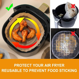 1 pièce Panier en silicone pour friteuse à air, moule en silicone, plaque de cuisson pour four, panier pour pizza et poulet frit, revêtement de plat réutilisable, accessoires - Product Image 4