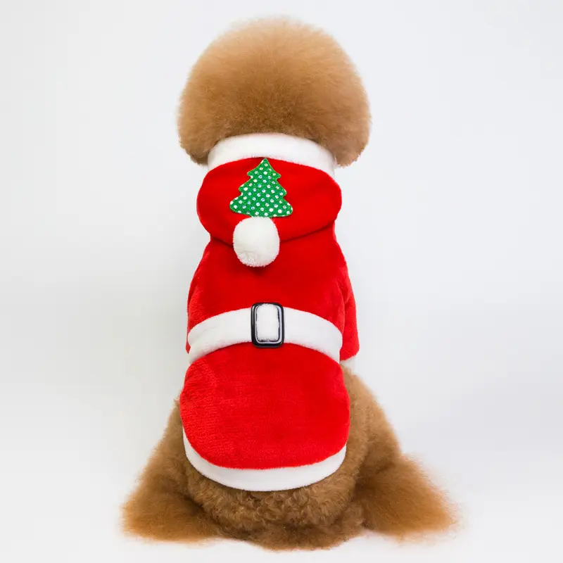 Tenue de Noël pour animaux de compagnie unique-Costume de chien en molleton de corail boutonné de style japonais pour Halloween et les occasions festives