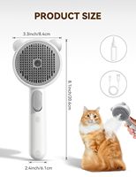 Brosse à vapeur antistatique pour animaux de compagnie, chiens et chats, pour un toilettage en douceur des chats à poils longs, brosse à pulvérisation intelligente à double vitesse pour une utilisation en salle de bain