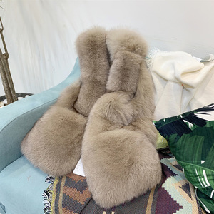 2022 automne hiver nouveau Imitation fourrure de renard <span class=keywords><strong>gilet</strong></span> femmes longue mode fourrure une <span class=keywords><strong>laine</strong></span> manteau <span class=keywords><strong>gilet</strong></span> - Product Image 4