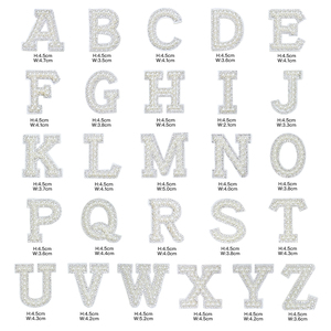 Wholesale Diy Pearl Rhinestone <strong>Alphabet</strong> Patch Iron on Letter Patches Pearl Beads <strong>Alphabet</strong> Patch for Hat Shirt - Product Image 6