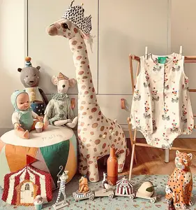 INS Nordic Style Children's Plush Animal Doll Toy Cartoon Giraffe Baby Soothing Doll 26.37inches