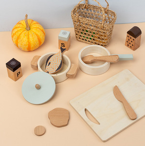 Ensemble de cuisine en bois rose pour enfants, accessoires de cuisine, jouets pour enfants de 4 à 6 ans, cadeau pour la fête des enfants - Product Image 2