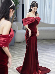 AL1217 vente en gros noir rouge bal Maxi grande taille élégant noir fête robes De Fiesta robe De soirée jeunes dames robes De soirée - Product Image 2