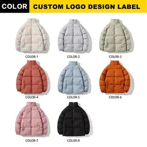 Chaqueta acolchada de invierno multicolor cálida con logotipo de alta calidad para hombre, prendas de vestir informales con cuello levantado, diseño de logotipo personalizado al por mayor - Product Image 2