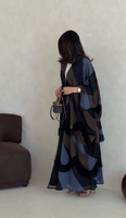 Abaya musulmane pour femmes Hafizah avec blocs de couleur personnalisés et hijab assorti, kaftan modeste de Dubaï, robe maxi islamique, tenue pour le Ramadan et l'Aïd