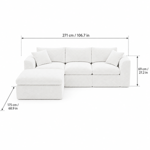 Sofá Seccional Modular Innovador con Moldeo Integrado, Espuma de Alta Densidad de 30 kg/m3, Compresión al Vacío, Sofá Moderno para Marcas Premium - Product Image 3