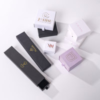 Boîte à bijoux de luxe à faible MOQ, emballage personnalisé avec logo, boîte à bijoux en papier cartonné coulissante avec coton