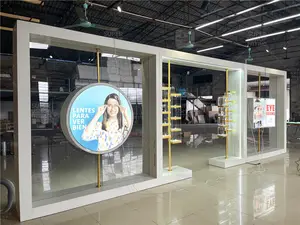 Kunden spezifische Marmor Optiker Display Gold rahmen Brillen Vitrine Mode Optical Shop Interior Design