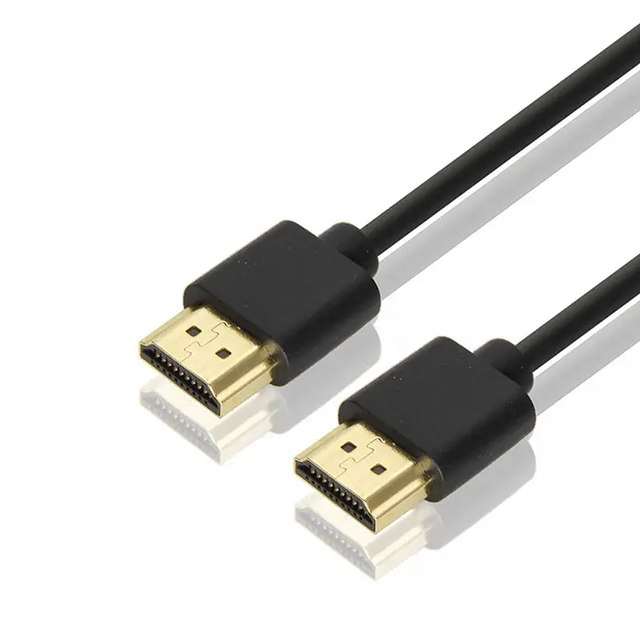 OEM 0.5m 1m 2m 3m 5m High Quality Gold Plated Slim Thin OD:4.5mm High Definition 1080P 4K Video Output