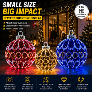 Boule de <span class=keywords><strong>Noël</strong></span> LED géante à suspendre pour <span class=keywords><strong>extérieur</strong></span>, décoration commerciale pour affichage festif en centre commercial - Product Image 3