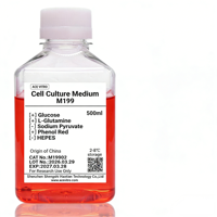 ACE VITRO 500ml Réactifs de laboratoire M199 Milieu de culture cellulaire avec sels d'Earle, L-glutamine, bicarbonate de sodium, rouge de Phénol