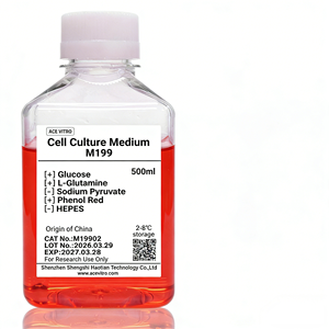 ACE VITRO 500ml Réactifs de laboratoire M199 Milieu de culture cellulaire avec sels d'Earle, L-glutamine, bicarbonate de sodium, rouge de Phénol - Product Image 2