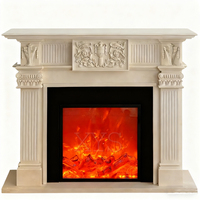 Cheminée en marbre naturel sculpté à la main de haute qualité, design français, moderne, autoportante, pour salon ou hôtel