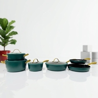 Ensemble de 10 ustensiles de cuisine en aluminium forgé, personnalisables, modernes, classiques, durables, antiadhésifs, écologiques, sains, adaptés au four et au lave-vaisselle