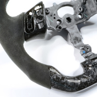 Roda kemudi serat karbon tempa kustom untuk Mazda 3 Mazda 6 Rx8 Mx5