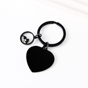 Llavero con Colgante de Semillas de Mostaza Redondas con Diseño de Fe y Creencia, Personalizado, Grabado en Acero Inoxidable, con Corazón en Blanco - Product Image 3