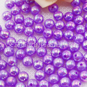 Cuentas redondas acrílicas de 10 mm, color AB iridiscente, para la fabricación de joyería, cuentas sueltas a granel - Product Image 5