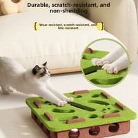 Jouet pour chat : Boîte en feutre avec labyrinthe de crevasses et balle à clochette, pour l'auto-entretenissement et la lutte contre l'ennui des chatons et des chats, fabriqué en Chine