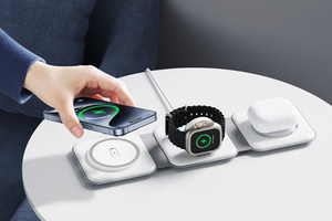 Estación de carga de cargador inalámbrico 3 en 1 para iPhone 15 Viaje plegable magnético iPhone Max Plus <span class=keywords><strong>Apple</strong></span> Watch Todas las series y Airpods - Product Image 3