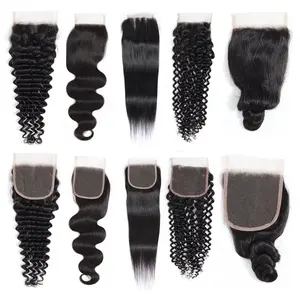 Clj Ready To Ship Frontale Transparent Cambodian Naturelle 6X6 Straight Human Hair Hd Lace Frontal With Screw Closure