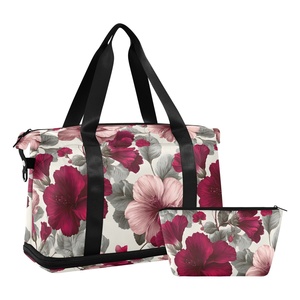 Hawaii Puakenikeni Custom Large Waterproof Polyester <b>Storage</b> Luggage Duffel Fitness Portable Travel Bag With Makeup Pouch - Product Image 1