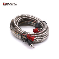 Set Kabel Power Amplifier Mobil Profesional Berlapis Tembaga Aluminium 10GA, Laris Manis