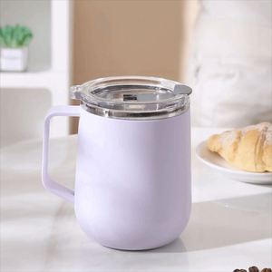 Mug isotherme en acier inoxydable 304 de 12 oz avec poignée et couvercle anti-fuite – Performance thermique de 6 à 12 heures - Product Image 1