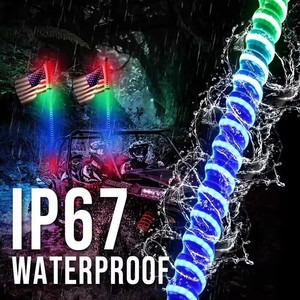 Nuovo 3FT 4FT 5FT 6FT multi-colore illuminato flessibile COB LED frusta bandiera di sicurezza per ATV UTV 4WD Jeep <span class=keywords><strong>moto</strong></span> <span class=keywords><strong>moto</strong></span> - Product Image 4