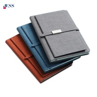Offre Spéciale A5 ensemble de carnets de cartes de visite Logo personnalisé en cuir PU bloc-notes de réunion Style magnétique selle couture lin coffret cadeau