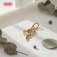 Pendentif Cœur Rose CZ Charmant en Alliage Plaqué Or 18K pour Maman, Idéal pour Cadeau et Vendeurs de Bijoux de Fête