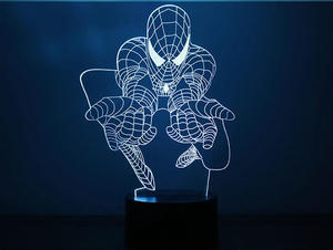 Personaggio del film personalizzato 3D Figure Made Model Toy Led Night Light OEM <span class=keywords><strong>Spider</strong></span> <span class=keywords><strong>Man</strong></span> Light Toy produttore - Product Image 4