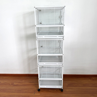 Cage à oiseaux classique moderne en acier inoxydable robuste de qualité supérieure pour petits et moyens oiseaux, facile à nettoyer, large et spacieuse