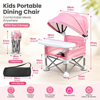 Chaise haute portable pour bébé, design pliable avec panier de rangement pour pique-nique, camping, voyage, activités de repas en plein air pour tout-petits