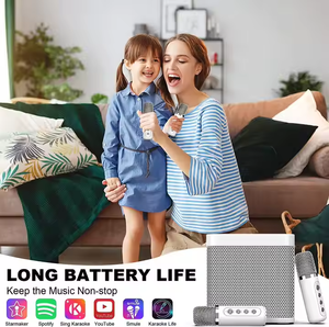 Mini haut-parleur karaoké avec micro, haut-parleur Bluetooth avec microphone, ensemble karaoké double micro, haut-parleur domestique - Product Image 5