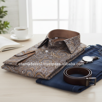 Camisa de Vestir Casual de Verano para Hombre, Talla Grande, Diseño Paisley, Corte Holgado, 100% Algodón Popelina, Transpirable