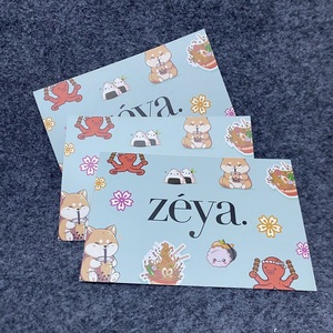 Tarjeta de Agradecimiento Personalizada OEM, Papel Mate Recubierto de 300g, Color Azul Pastel, Diseño de Dibujos Animados, 10% de <span class=keywords><strong>Descuento</strong></span>, Código Promocional - Product Image 4