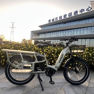 Vélo électrique hybride à <span class=keywords><strong>moteur</strong></span> central, <span class=keywords><strong>tige</strong></span> <span class=keywords><strong>de</strong></span> <span class=keywords><strong>selle</strong></span> extra longue réglable, 2 sièges pour enfants, autonomie <span class=keywords><strong>de</strong></span> 60 km, batterie au lithium, alliage d'aluminium, hydraulique - Product Image 1