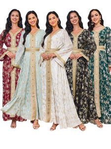 Meistverkauftes, verziertes muslimisches Kaftan-Kleid aus dem Nahen Osten mit Goldbesatz und Blumenmuster, dezente islamische Damen-Partykleidung, muslimische Abaya - Product Image 4